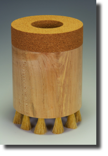 Natural Edged Vessel w/Brush Feet
Maple, turned cork, Tampico fiber feet
10.75 X 7.5 Inches
2022